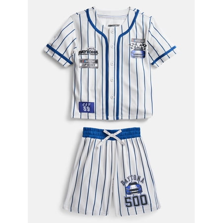 NASCAR Boys Baseball Jersey and Matching Shorts Set, 2-Piece, Sizes 4-12