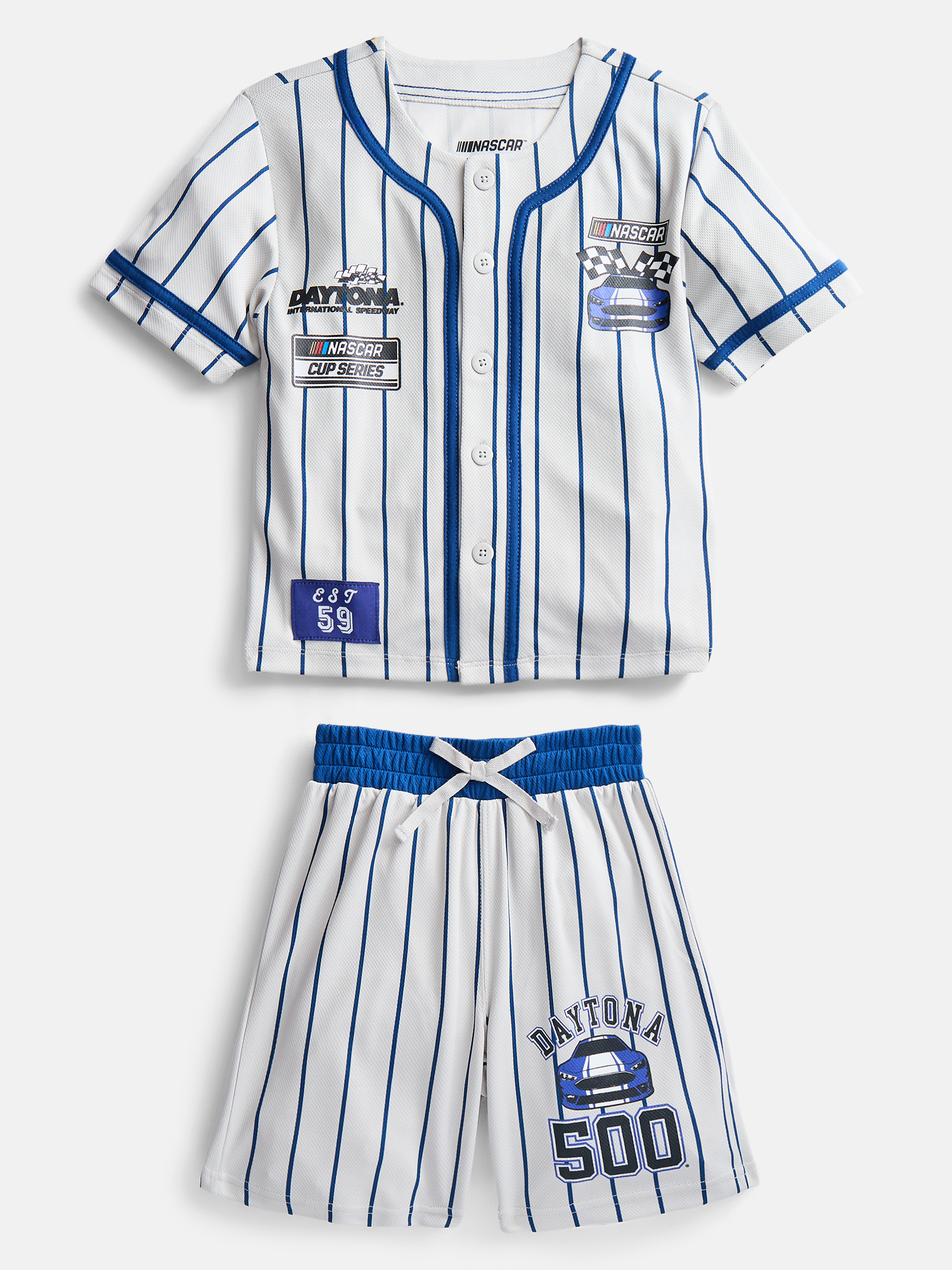 NASCAR Boys Baseball Jersey and Matching Shorts Set, 2-Piece, Sizes 4-12