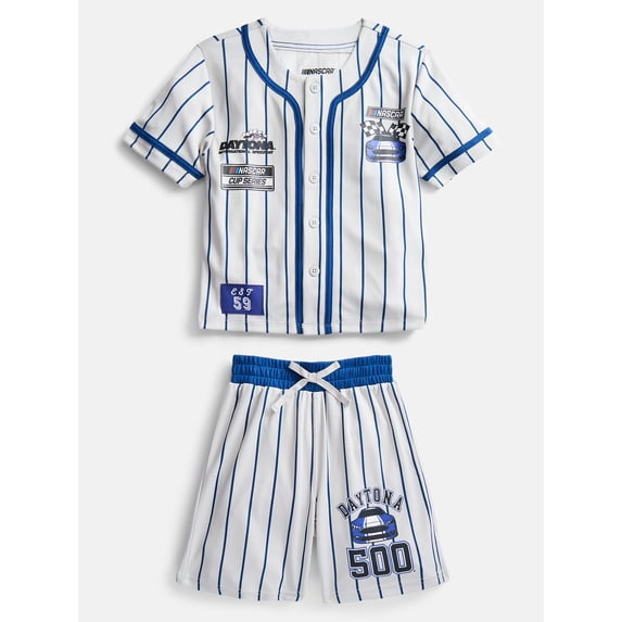 NASCAR Boys Baseball Jersey and Matching Shorts Set, 2-Piece, Sizes 4-12