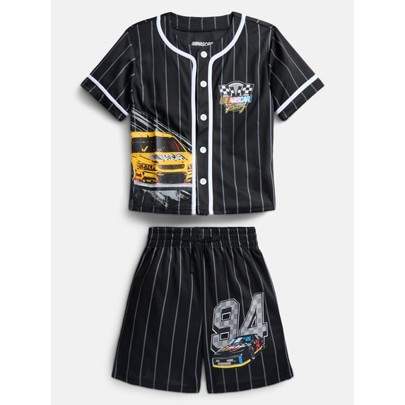 NASCAR Boys Baseball Jersey and Matching Shorts Set, 2-Piece, Sizes 4-12