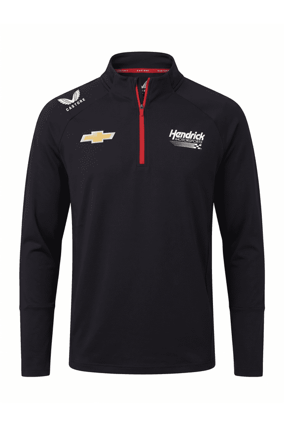 Nascar Hendrick Motorsport Men's Team 1/4 Zip Midlayer - Caviar Black