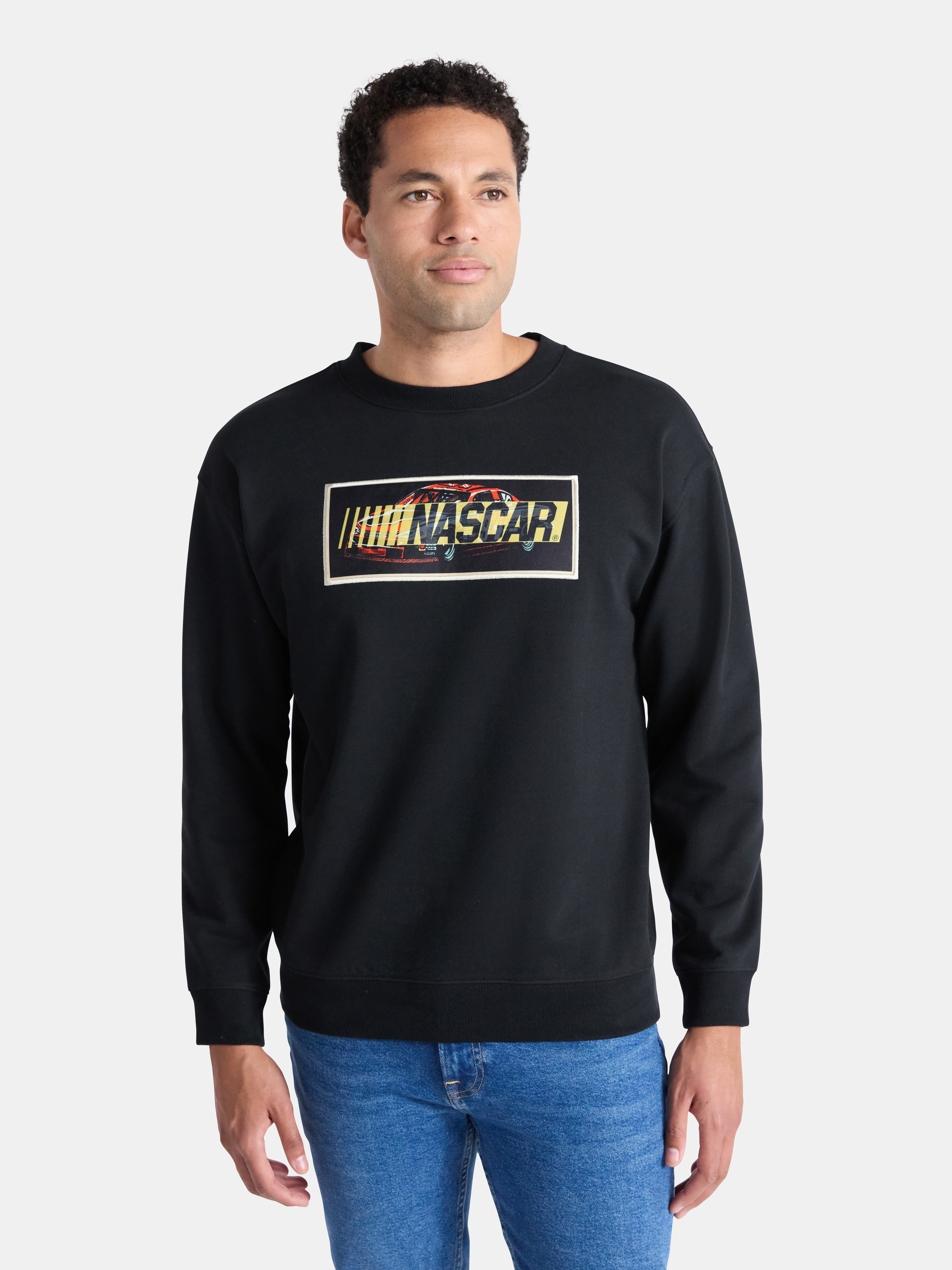 NASCAR Men’s and Big Men's Graphic Sweatshirt with Patch, Sizes S-3XL