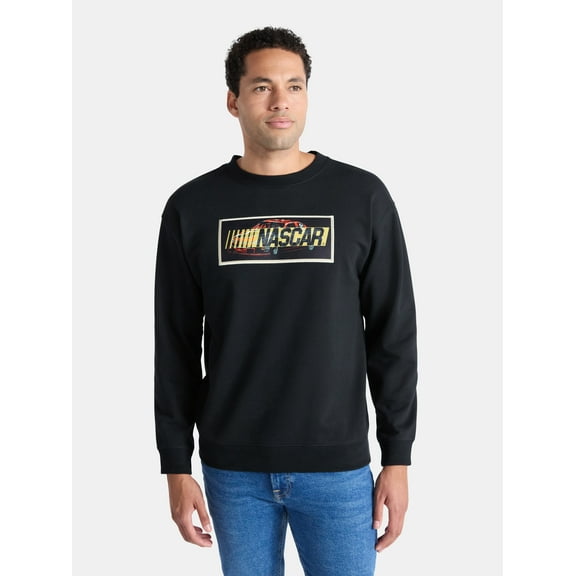 NASCAR Men’s and Big Men's Graphic Sweatshirt with Patch, Sizes S-3XL