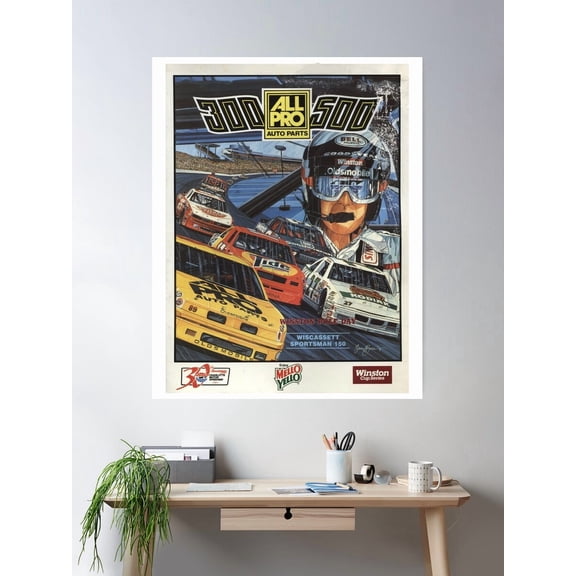 Nascar Race Art Poster Wall Art, Modern Wall Decor For Living Room Bedroom, 24x36 UNFRAMED