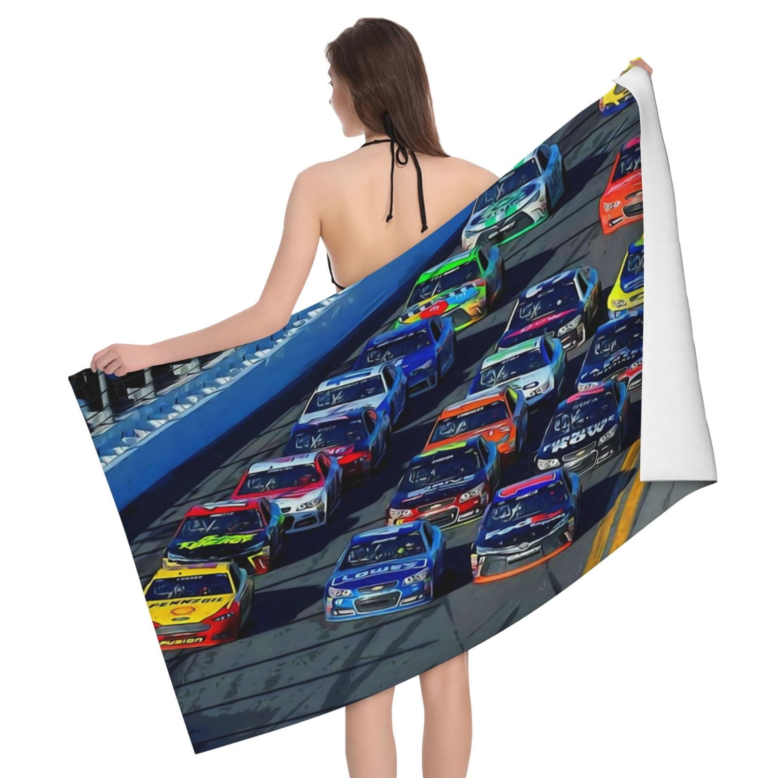 Nascar Sprint Daytona 500 Start Bath Towel Washcloths Beach Towel Quick Dry Towel Microfiber Absorbent Bath Towel 32x52 In