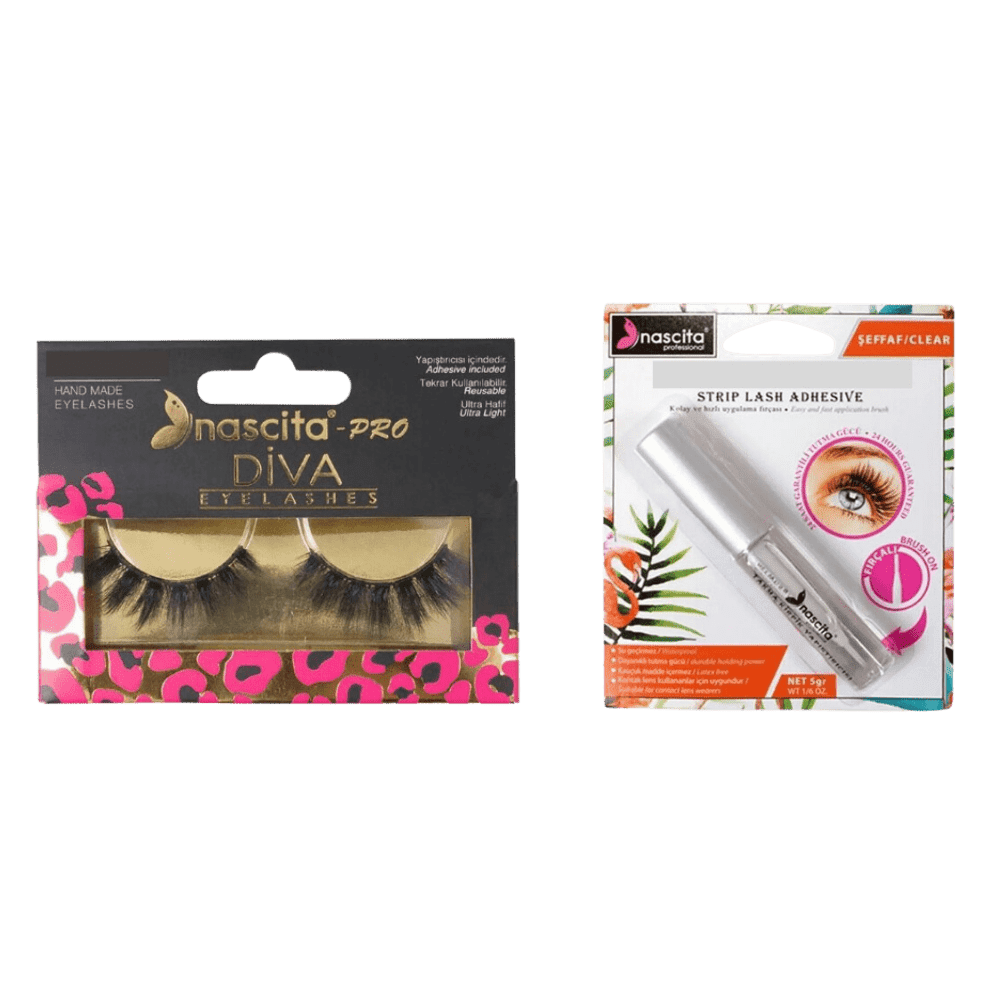 Nascita Diva False Eyelashes S 118 +Nascita Transparent False Eyelash Adhesive 5gr - 08