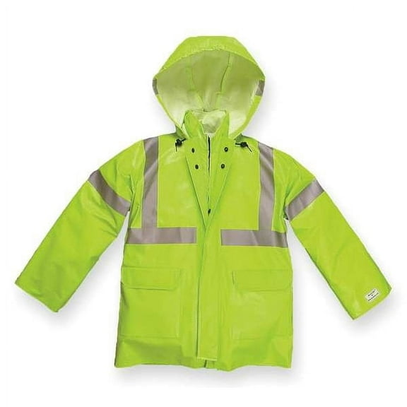 Nasco Arc Flash Rain Jacket,Cat 1,Ylw/Grn,2XL 1503JFY2