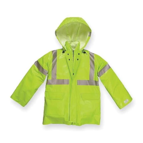 Nasco Arc Flash Rain Jacket,Cat 1,Ylw/Grn,XL 1503JFYX