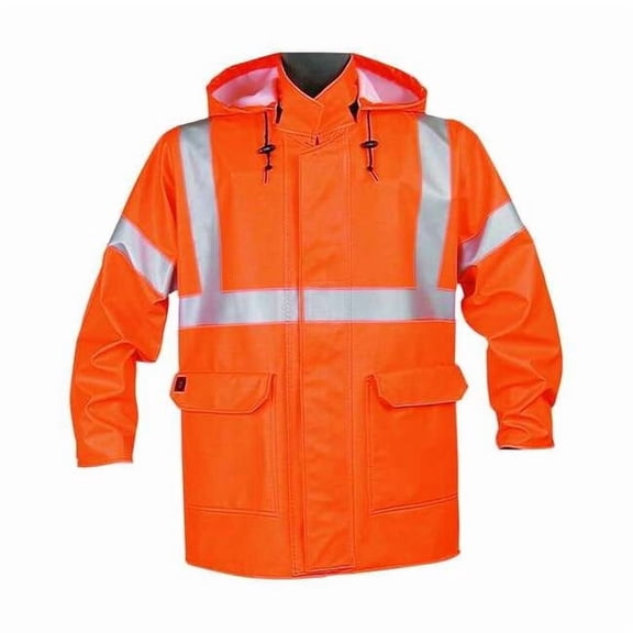 Nasco Arc Flash Rain Jacket,Cat 2,Orange,2XL 4503JFO2