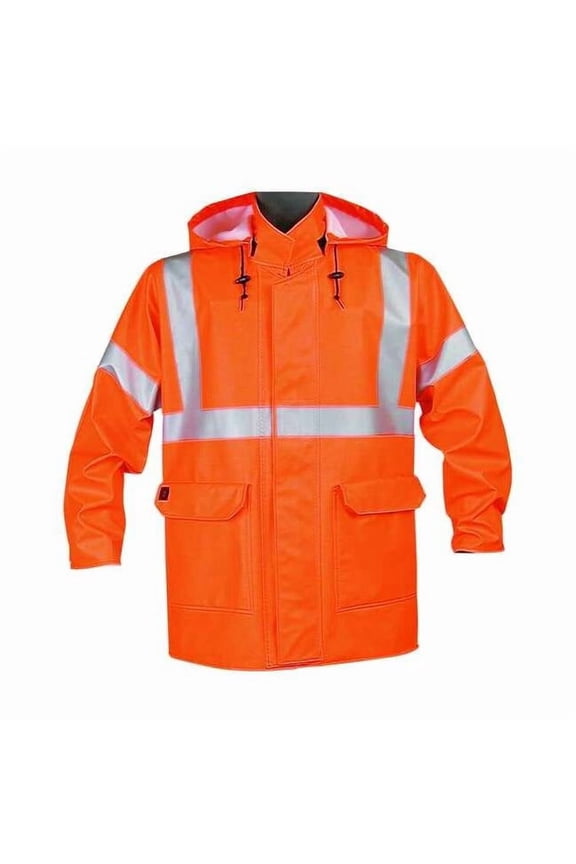 Arc Flash Rain Jacket,Cat 2,Orange,2XL 4503JFO2