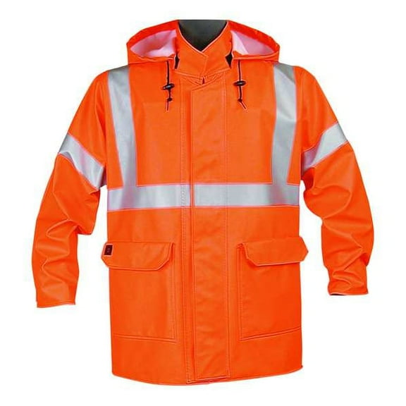 Nasco Arc Flash Rain Jacket,Cat 2,Orange,L 4503JFOL