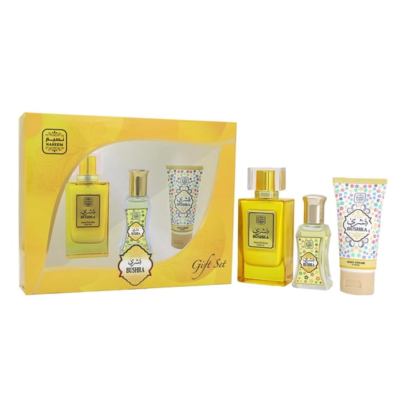 Naseem Bushra Gift Set | Perfume 80ml + Attar 24ml + Body Cream 50g | Alcohol-Free, Long-Lasting Fragrance for Men & Women | Premium Gift Box