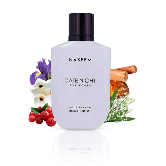 Naseem Date Night Aqua Perfume For Women 100ml, 3.4 Fl.oz. | Alcohol Free & Long Lasting Perfume For Girls - With Pink Pepper, Suede, Musk & Sandalwood Notes | Luxury Perfume For Daily Use