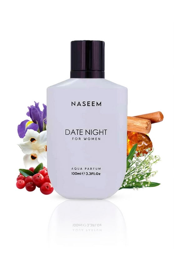 Date Night Aqua Perfume For Women 100ml, 3.4 Fl.oz. | Alcohol Free & Long Lasting Perfume For Girls - With Pink Pepper, Suede, Musk & Sandalwood Notes | Luxury Perfume For Daily Use