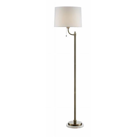 Nash Floor Lamp, Brass & White