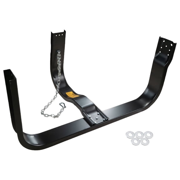 Nash Style Trailers Spare Tire Carrier for 48" Diameter and 18" Width Tires with Safety Chain & Mounting Kit - Bolt-on Black Powder Coated Semi Truck Spare Tire Rack