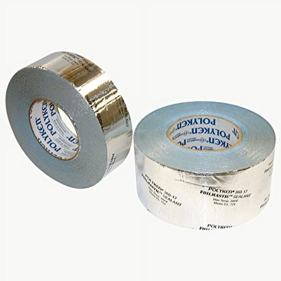 Nashua 360-17/SI2100 Polyken 360-17 Heavy Duty Foil/Butyl Rubber Tape, 17 mil Thick, 100' Length x 2" Width, Aluminum, Silver