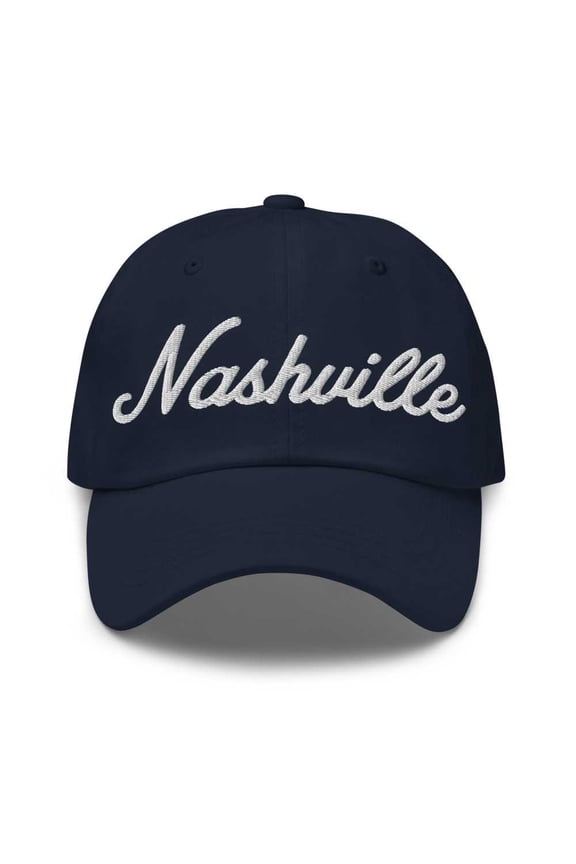 Nashville Baseball Cap Nashville Dad Hat Bold Script Utah UT Hat Embroidered Souvenir Gift Navy
