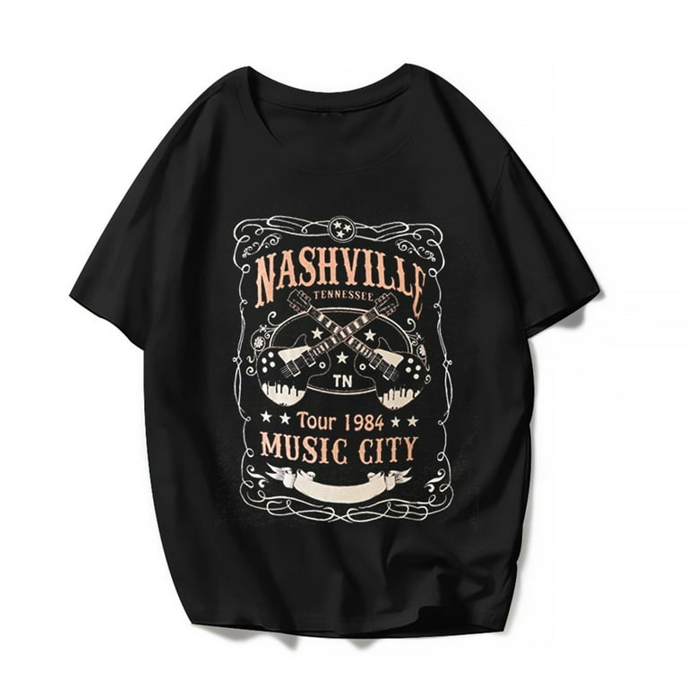 Womens Nashville T-Shirt - Country Music City Guitar Shirt Gift Womens Nashville T-Shirt - Country Music City Guitar Shirt Gift