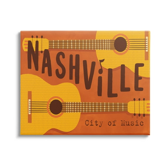 Nashville City of Music Guitars Performing & Arts Graphic Art Gallery Wrapped Canvas Print Wall Art