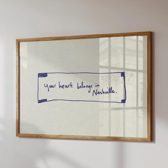 Nashville Fortune Cookie Print: Handdrawn TN Wall Art, Stretched Canvas 8x10in