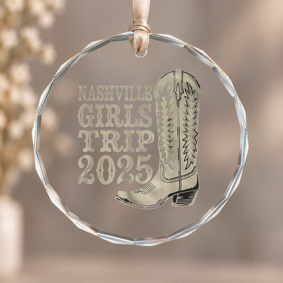 Nashville Girls Trip Christmas Ornament, Festive Seasonal Decor, Circle ...