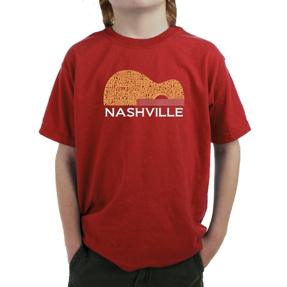 Nashville Guitar - Boy's Word Art T-Shirt