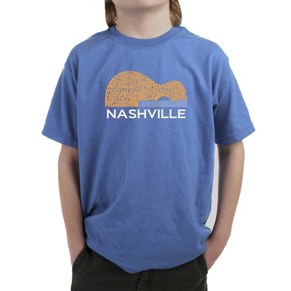 Nashville Guitar - Boy's Word Art T-Shirt