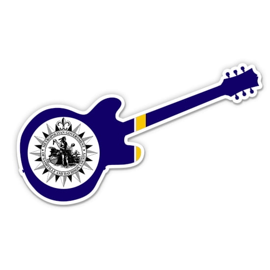 Nashville Guitar Country Music - 3" Vinyl Sticker - For Car Laptop Water Bottle Phone - Waterproof Decal