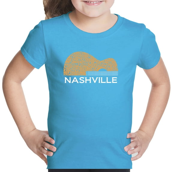 Nashville Guitar - Girl's Word Art T-Shirt
