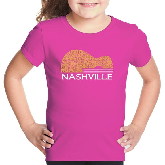 Nashville Guitar - Girl's Word Art T-Shirt