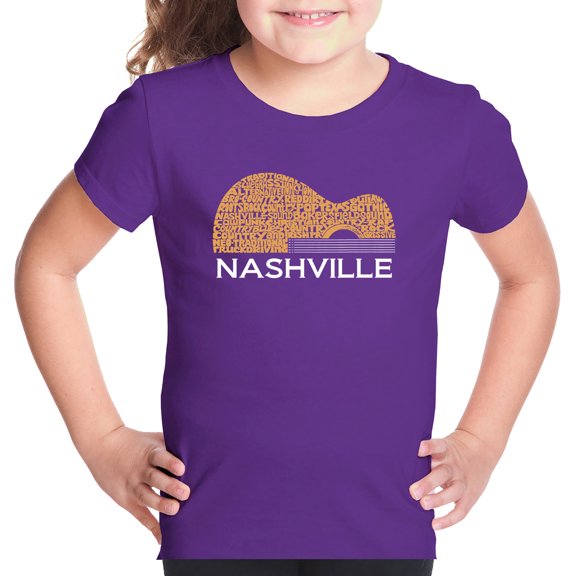 Nashville Guitar - Girl's Word Art T-Shirt