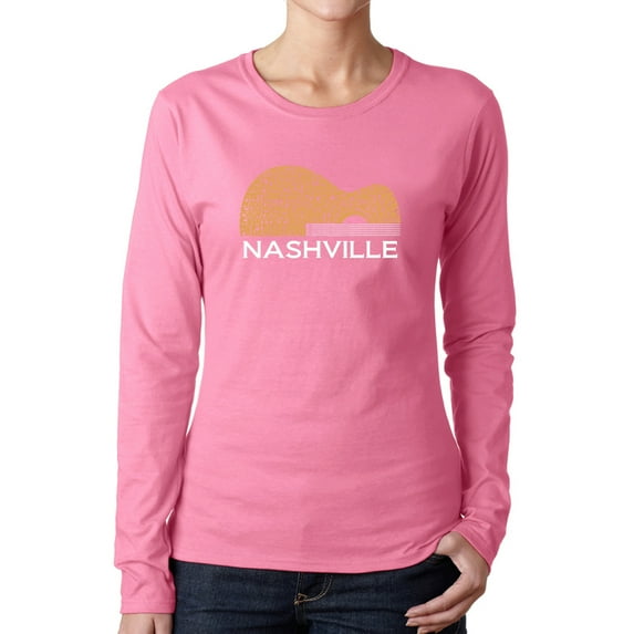 Nashville Guitar - Women's Word Art Long Sleeve T-Shirt
