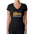 thumbnail image 1 of Nashville Guitar - Women's Word Art V-Neck T-Shirt, 1 of 2