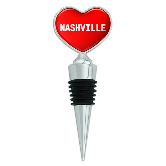 Nashville Heart Wine Bottle Stopper