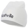 thumbnail image 1 of Nashville Letter Design Embroidered 8 Inch Knitted Short Beanie - White OSFM, 1 of 5