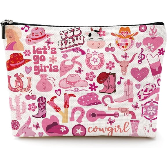 Nashville Makeup Bag Western Gifts for Women Cowgirl  Gifts Country Girl Gifts Preppy Makeup Bag Country Music Gifts Lets Go Girls Western  Bag Birthday Christmas  Gifts