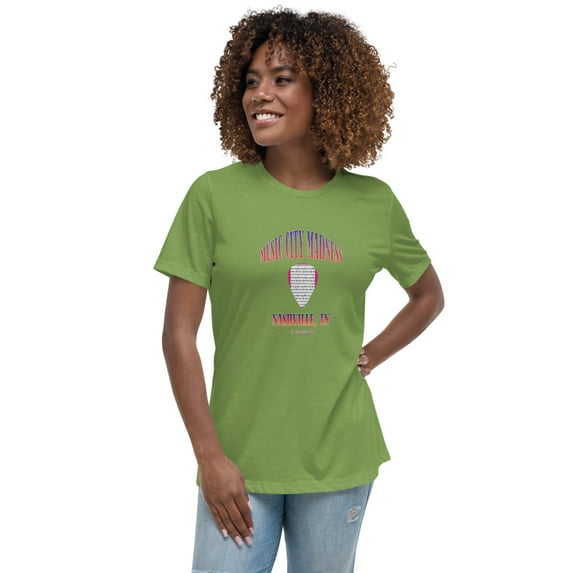 Nashville Music City Madness - Women's Relaxed T-Shirt (Leaf, 2XL)