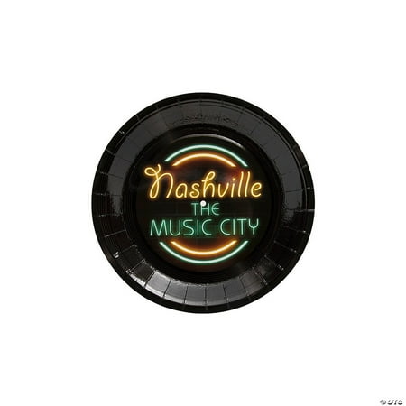 Nashville Music City Party Dessert Plates - 8 Count