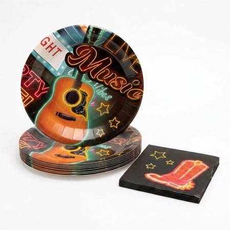 Nashville Music City Party Tableware Set for 8 Guests