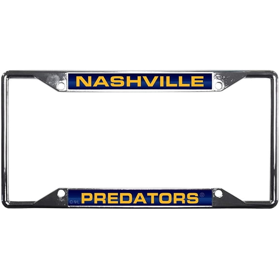 Nashville Hockey Predator's All Corner EZ View Chrome Metal Laser Cut License Plate Frame