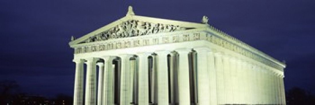 Nashville Parthenon at night Centennial Park Nashville Tennessee USA Canvas Art - Panoramic Images (36 x 12)