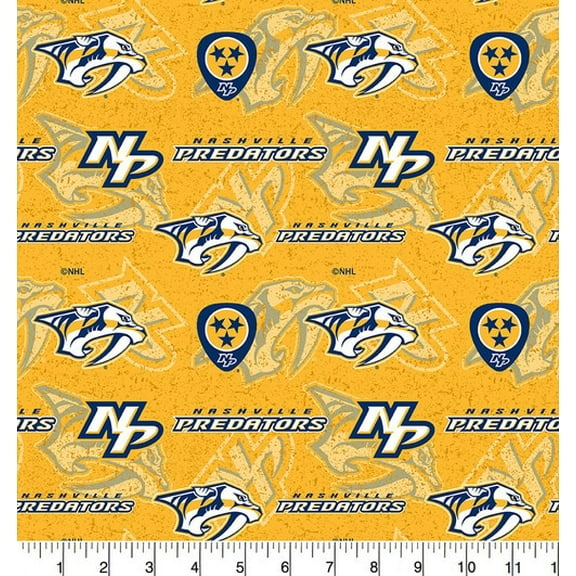 Nashville Predators 100% Cotton Fabric with Tone on Tone Pattern-Sold by the Yard