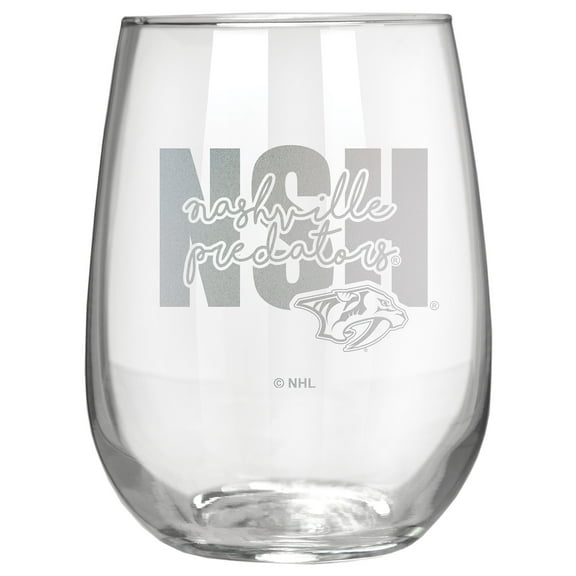 Nashville Predators Etched 17oz. City Stemless Wine Glass