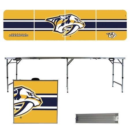 Nashville Predators Striped Design 8' Portable Folding Tailgate Table