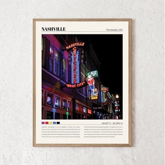 Nashville Print, Nashville Wall Art, Nashville Poster, Nashville Photo, Nashville Wall Decor, Nashville Travel Gift UNFRAMED Poster, Wall Art for Decor, Present, 8x12
