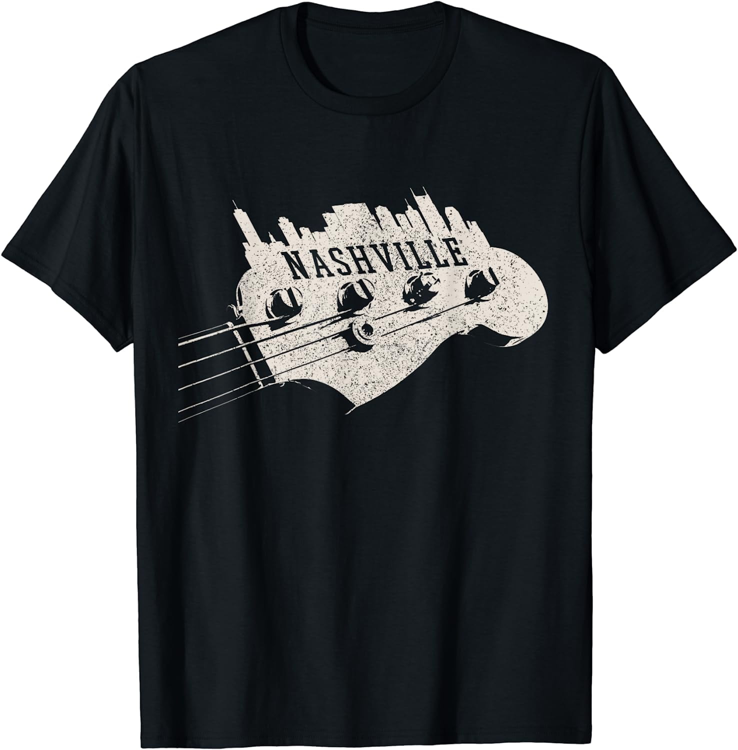 Nashville Skyline Bass Guitar Country Music City souvenir TShirt