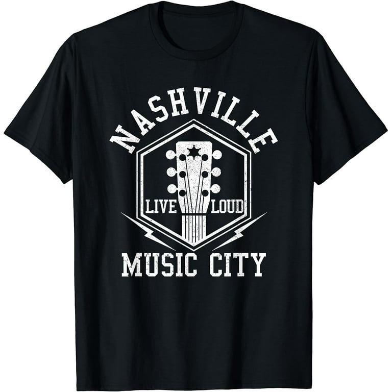 Womens Nashville T-Shirt - Country Music City Guitar Shirt Gift Womens Nashville T-Shirt - Country Music City Guitar Shirt Gift