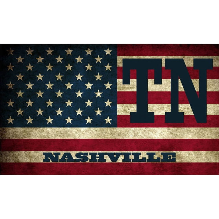 Johnson City, TN Vintage US Flag Bumper Sticker – 3x5 Inch, 3M Vinyl Decal, Made In USA