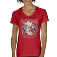 thumbnail image 1 of Nashville TN The Music City Women's V-Neck T-shirt Country Cowgirl Boots and Hat, 1 of 7
